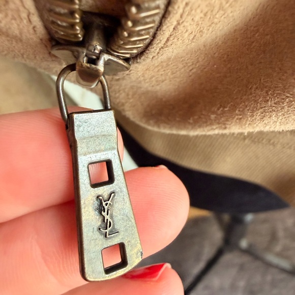 YSL SUEDE LEATHER JACKET SIZE 38 in olive color. - Picture 5 of 13